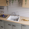 Alfi Brand White 24" Drop-In Sgl Bowl Granite Composite Kitchen Sink AB2420DI-W